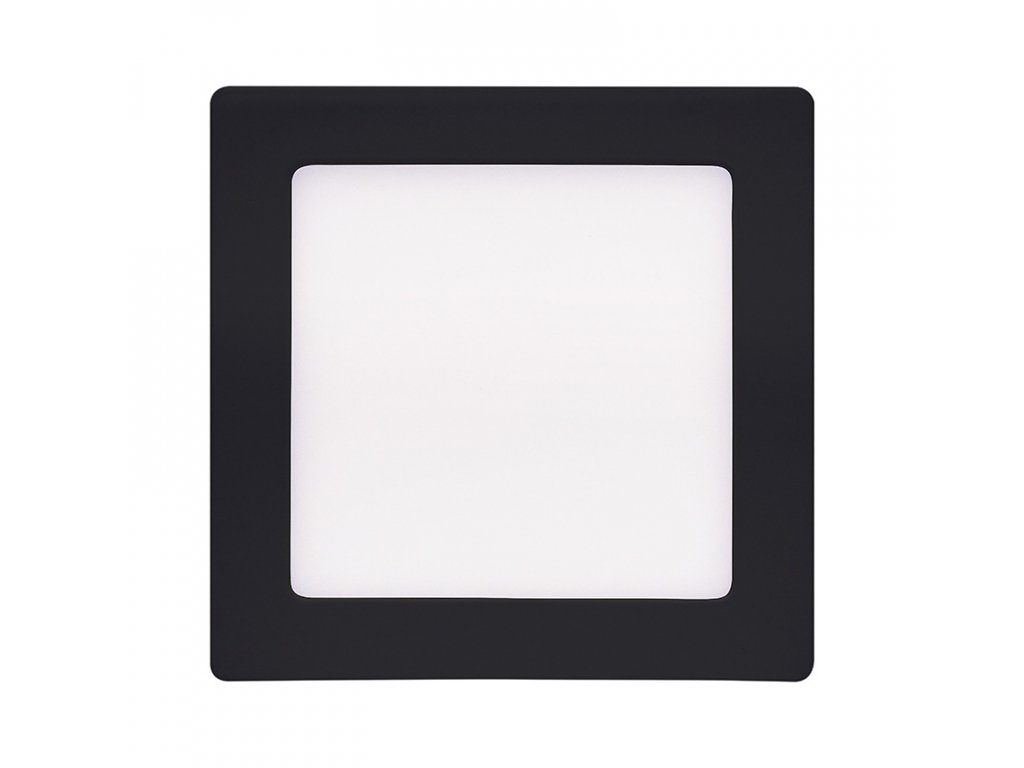 Solight LED mini panel CCT, prisazený, 12W, 900lm, 3000K, 4000K, 6000K, štvorcový, čierna farba