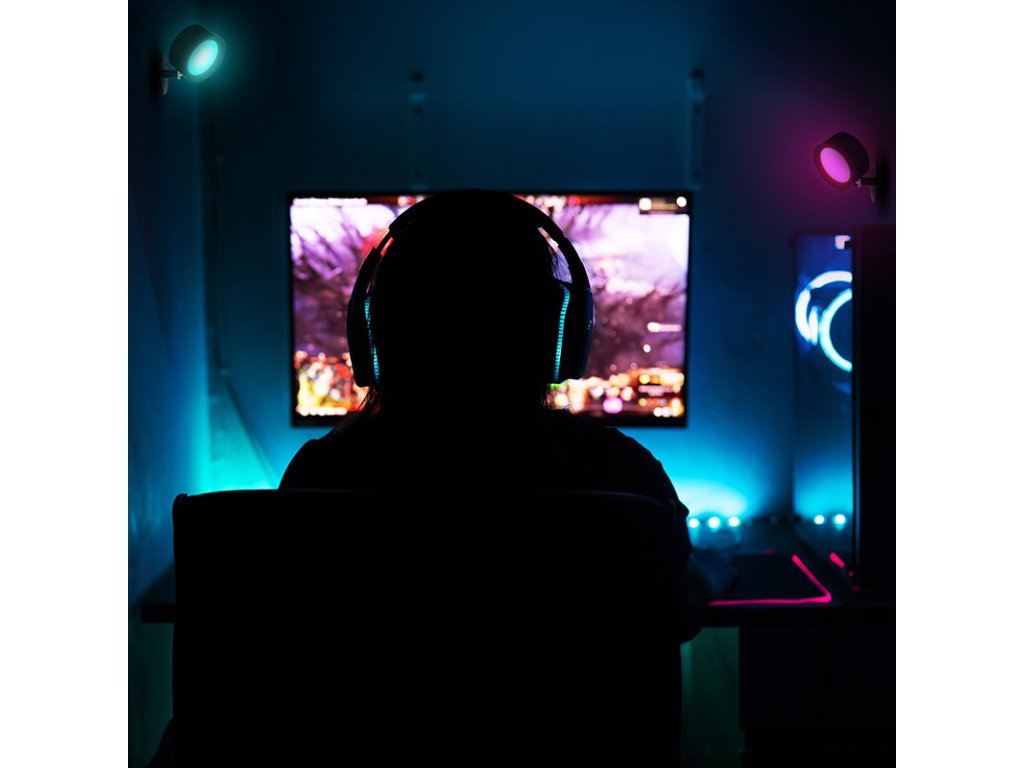 Solight LED nabíjací RGB svetlo, diaľkový ovládač, Li-Ion, USB-C