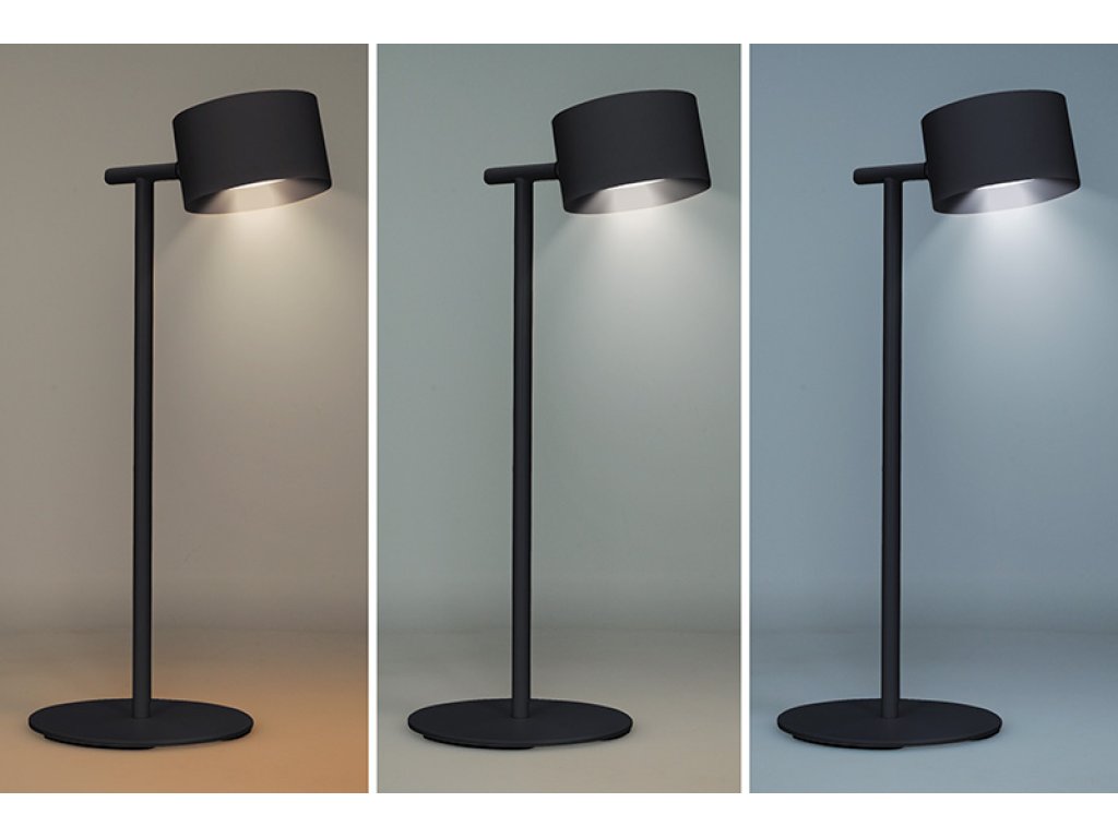Solight LED nabíjacia lampička 3v1, 280lm, zmena CCT, stmievanie, čierna