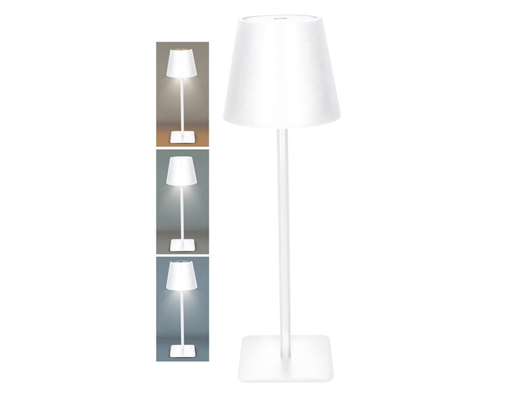Solight LED nabíjacia lampička Lucca, 120lm, zmena CCT, stmievanie, biela