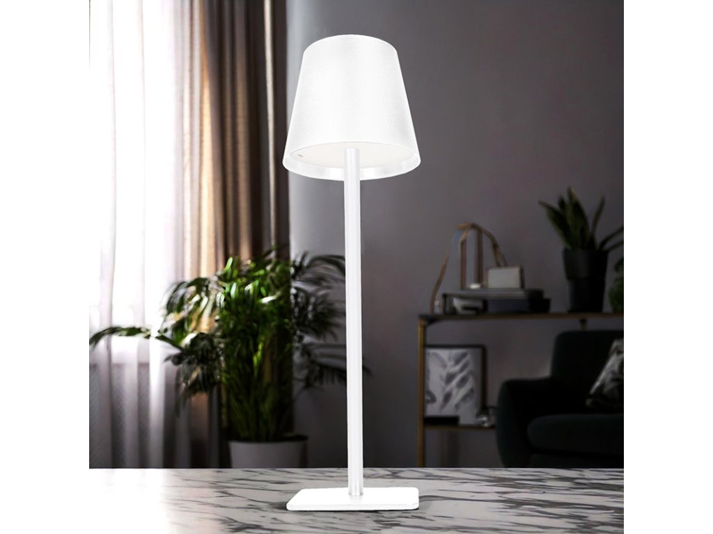 Solight LED nabíjacia lampička Lucca, 120lm, zmena CCT, stmievanie, biela