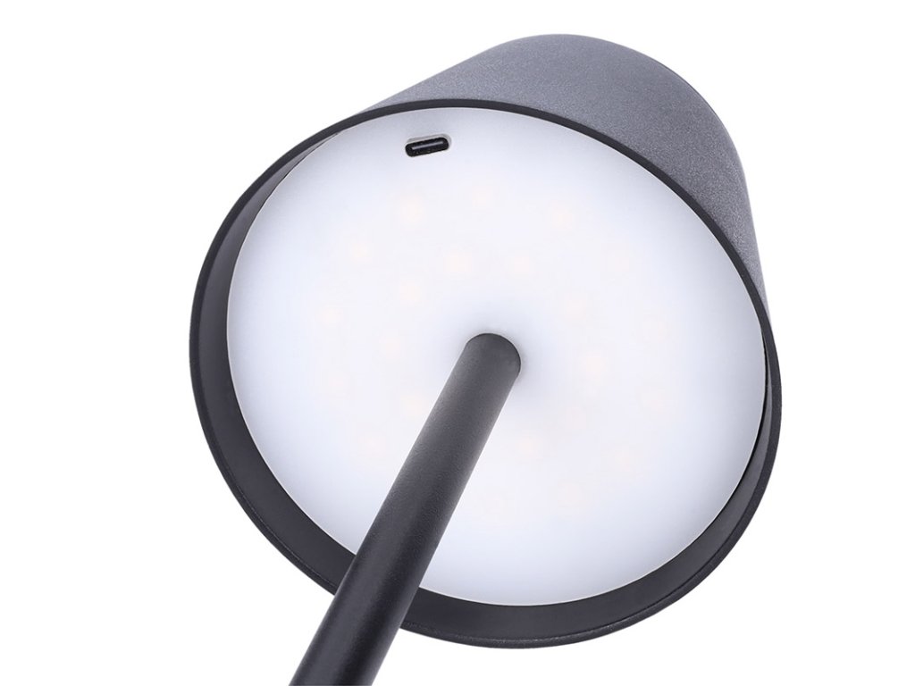 Solight LED nabíjacia lampička Lucca, 120lm, zmena CCT, stmievanie, čierna