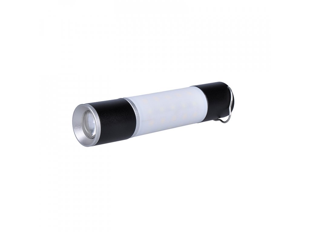 Solight LED nabíjacie ručné svietidlo s kampingovou lucernou, 250lm, power bank, Li-Ion