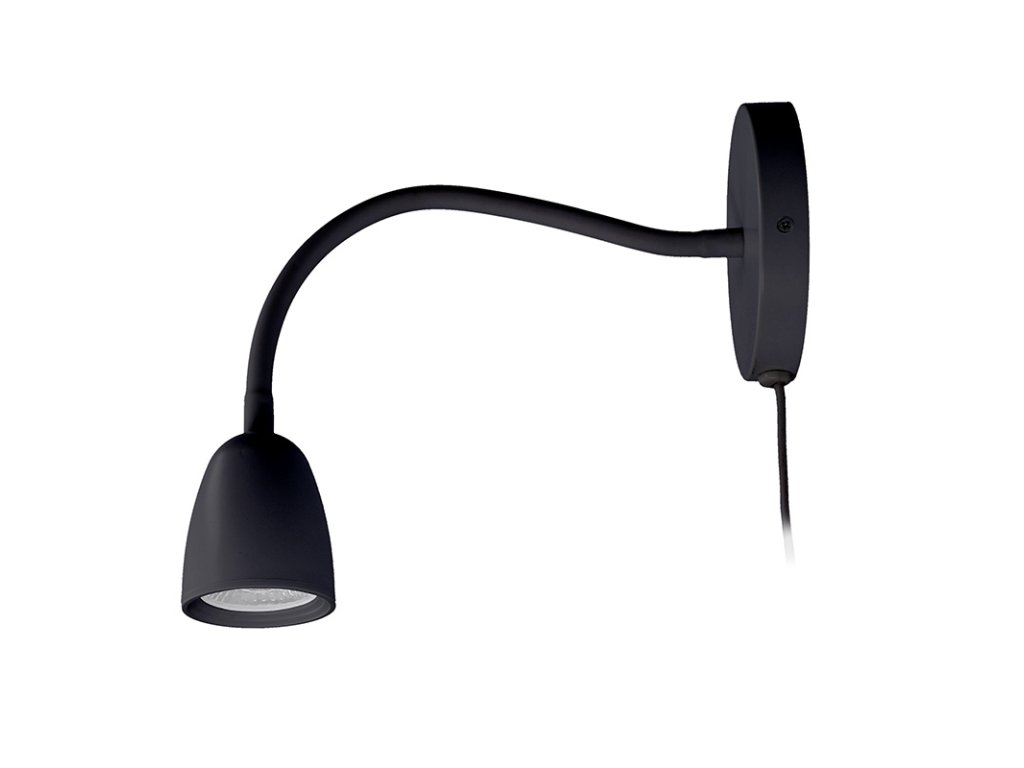 Solight LED nástenná lampička, stmievateľná, 4W, 280lm, 3000K, čierna