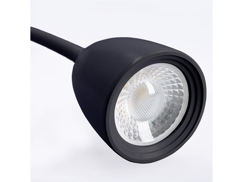 Solight LED nástenná lampička, stmievateľná, 4W, 280lm, 3000K, čierna