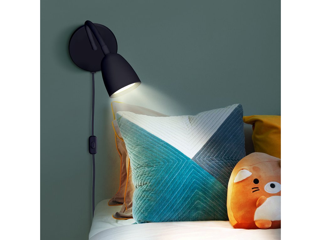 Solight LED nástenná lampička, stmievateľná, 4W, 280lm, 3000K, čierna