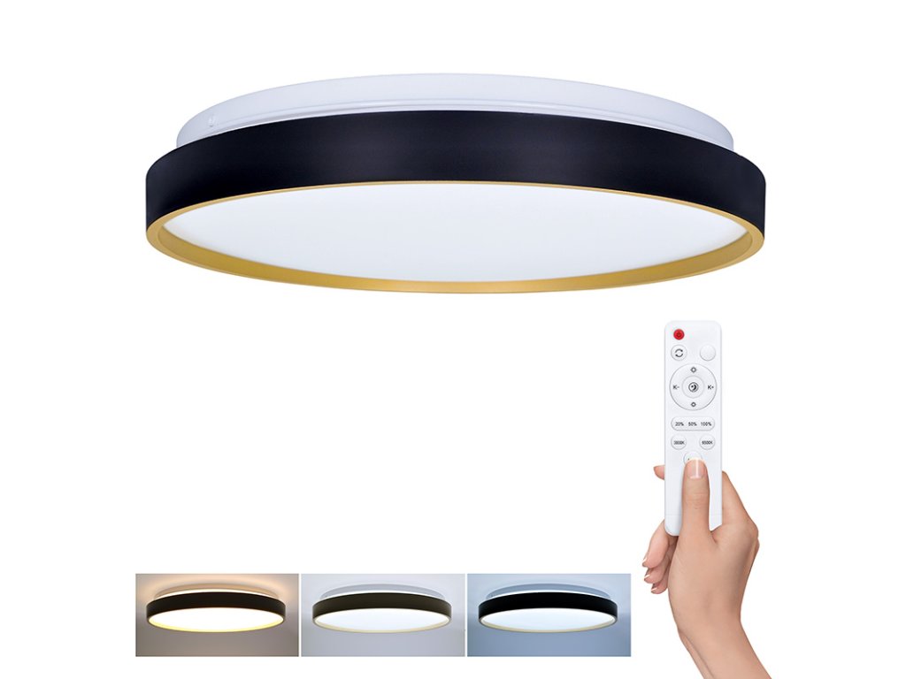 Solight LED osvětlení s dálkový ovladačem Cala, 48W, 3360lm, 38cm, změna chromatičnosti, stmívatelné