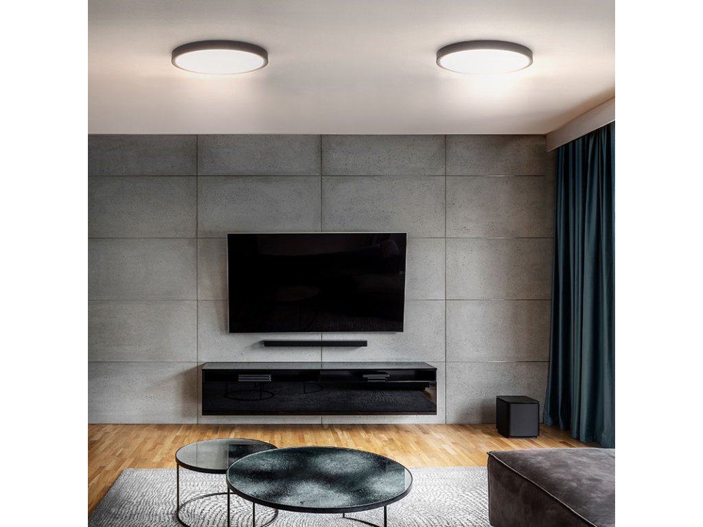 Solight LED osvětlení s dálkovým ovladačem Estela Black, 60W, 4500lm, 50cm, změna chromatičnosti, stmívatelné