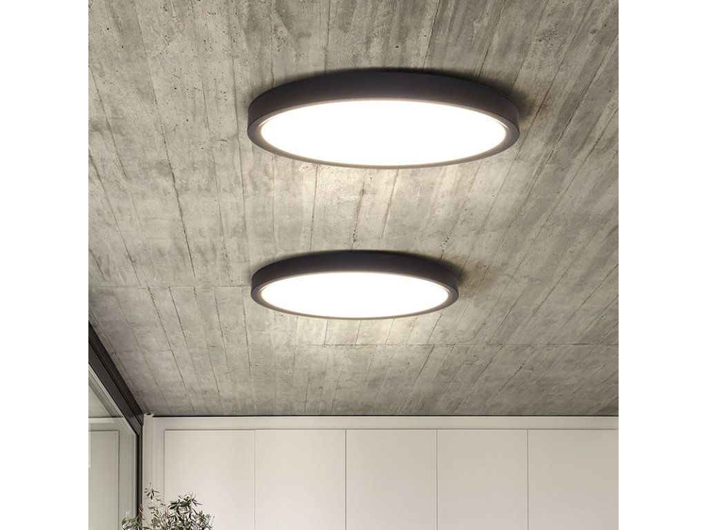 Solight LED osvětlení s dálkovým ovladačem Estela Black, 60W, 4500lm, 50cm, změna chromatičnosti, stmívatelné