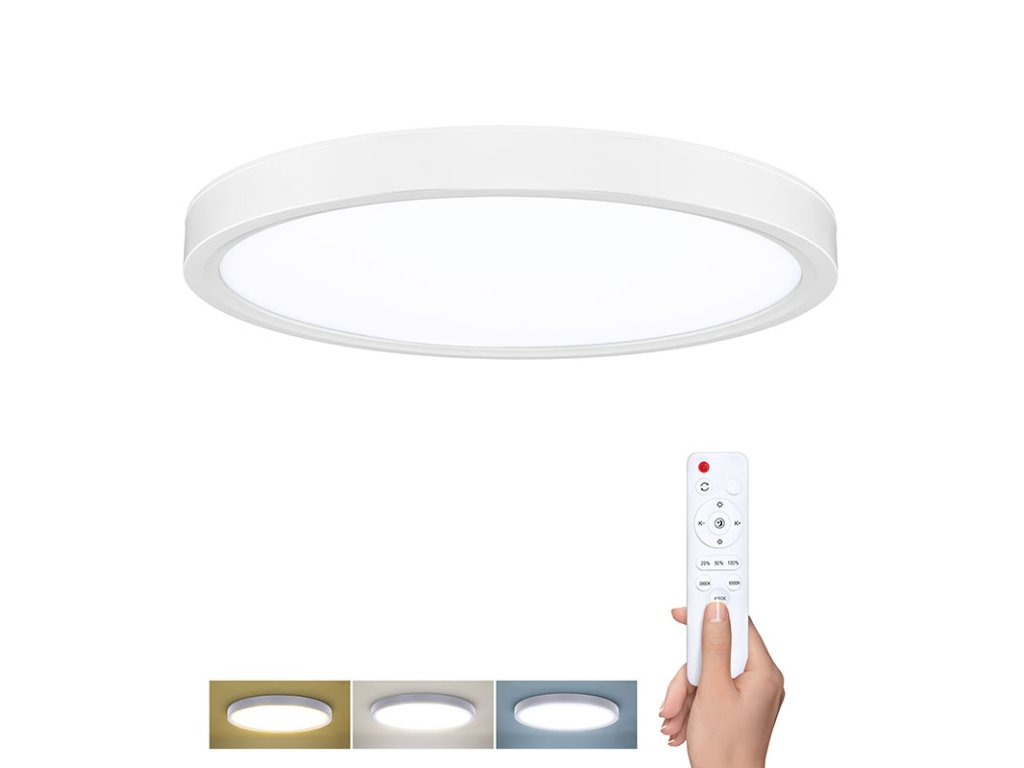 Solight LED osvětlení s dálkovým ovladačem Estela White, 60W, 4500lm, 50cm, změna chromatičnosti, stmívatelné