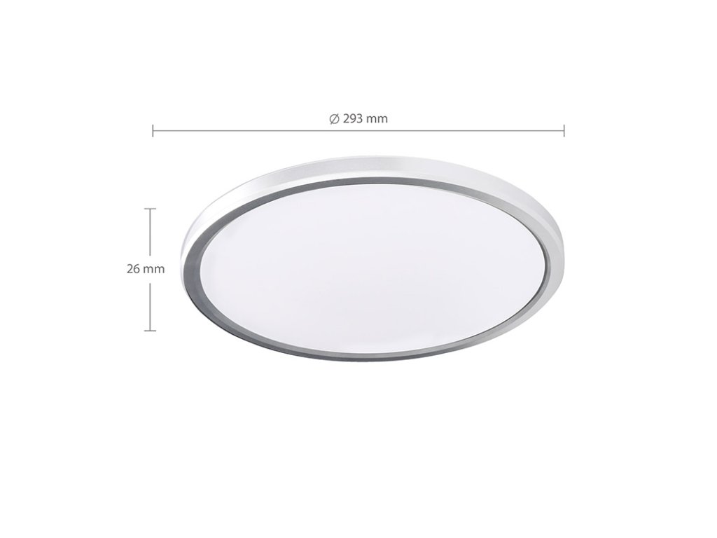 Solight LED osvetlenie Acate s ochranou proti vlhkosti, IP54, 24W, 2160lm, 3CCT, 30cm, strieborná