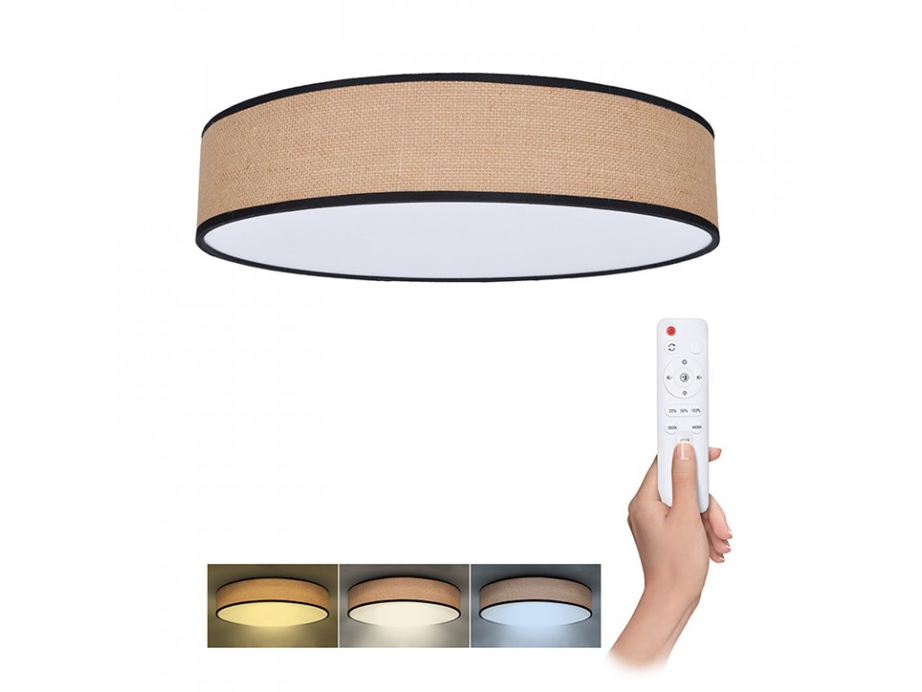 Solight LED osvetlenie s diaľkovým ovládačom Brownie, 48W, 3360lm, 40cm, zmena chromatičnosti, stmievateľné