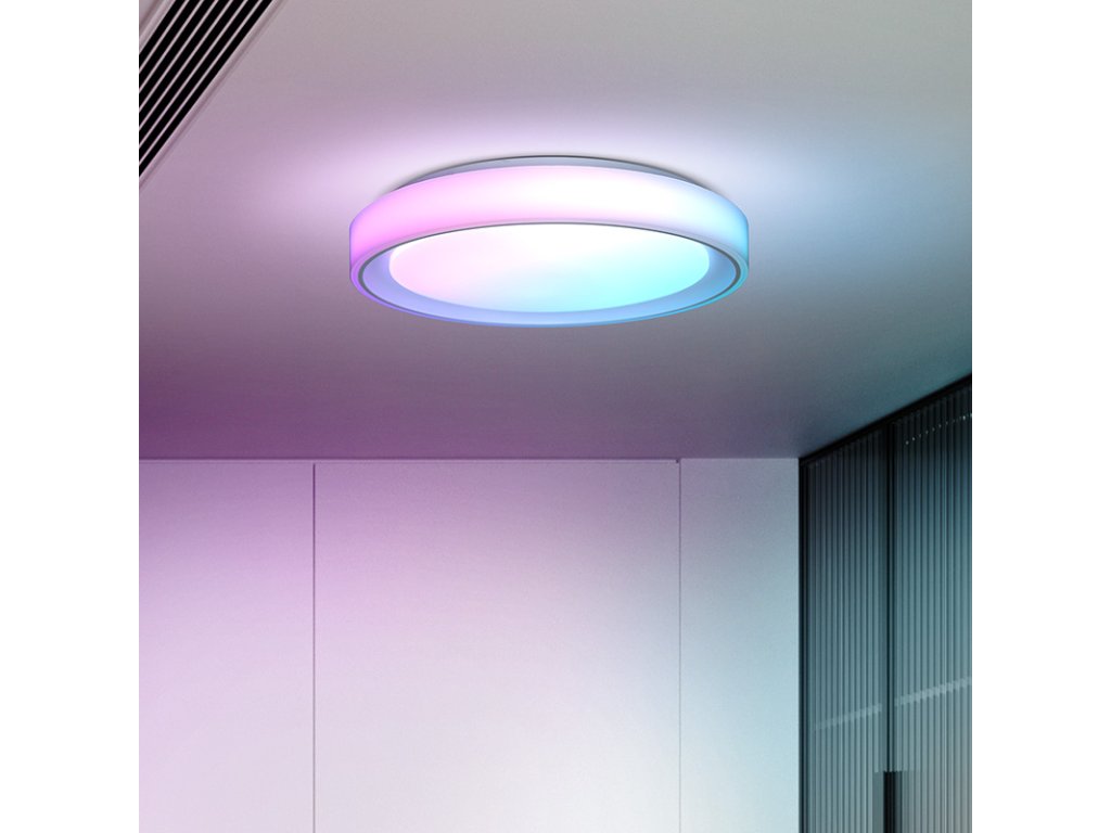 Solight LED osvetlenie s diaľkovým ovládačom Floco, 30W + 6W RGB, 2100lm, 40cm, zmena chromatickosti, stmievateľná