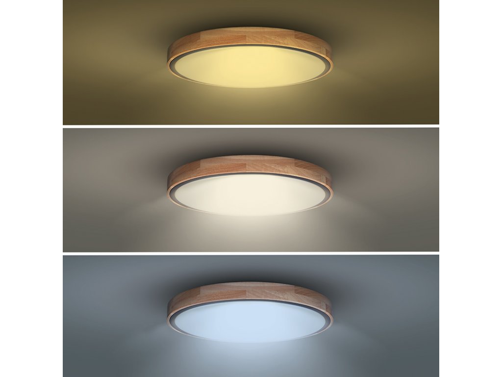 Solight LED osvetlenie s diaľkovým ovládačom Iron Oak, 48W, 3360lm, 40cm, zmena chromatickosti, stmievateľné