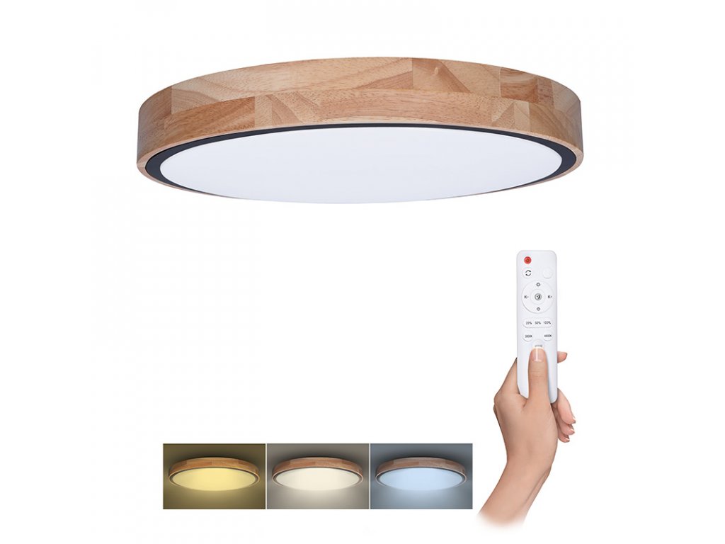 Solight LED osvetlenie s diaľkovým ovládačom Iron Oak, 60W, 4200lm, 51cm, zmena chromatičnosti, stmievateľné