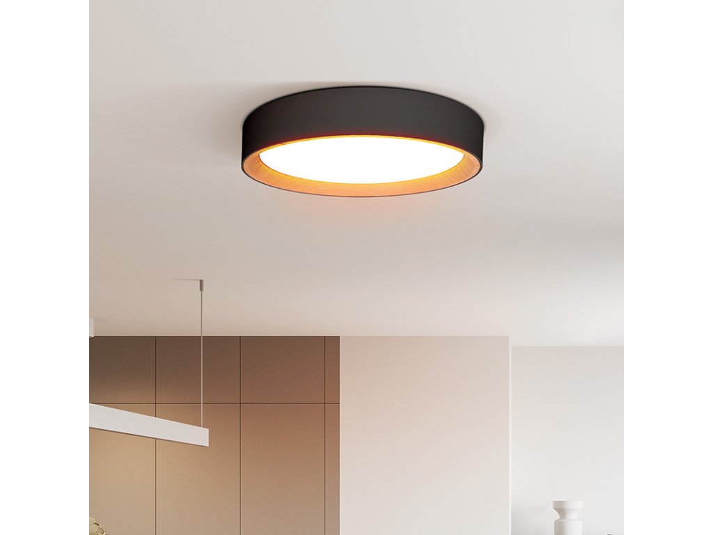 Solight LED osvetlenie s diaľkovým ovládačom Larios Black, 48W, 3360lm, 39cm, zmena chromatickosti, stmievateľná