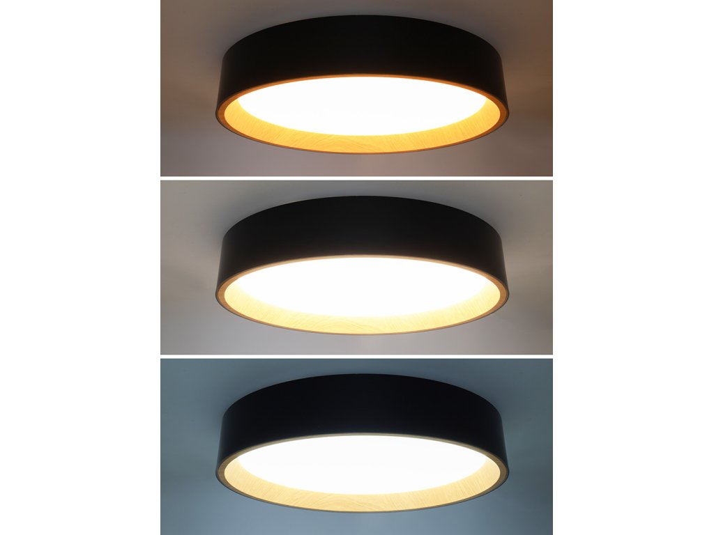 Solight LED osvetlenie s diaľkovým ovládačom Larios Black, 48W, 3360lm, 39cm, zmena chromatickosti, stmievateľná