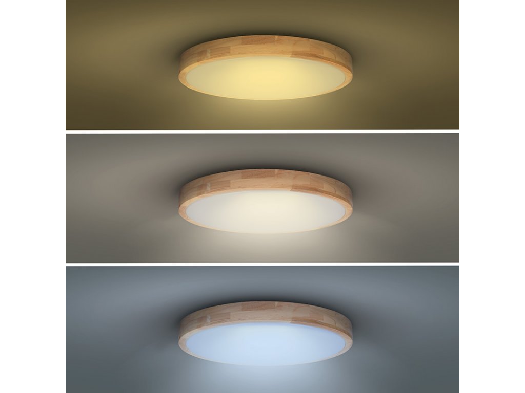 Solight LED osvetlenie s diaľkovým ovládačom Solid Oak, 48W, 3360lm, 39cm, zmena chromatičnosti, stmievateľné