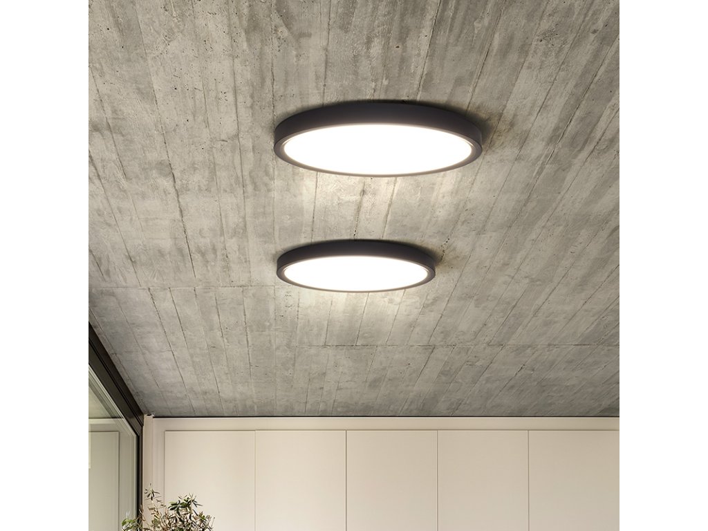 Solight LED osvetlenie s diaľkovým ovládačom Estela Black, 36W, 2700lm, 30cm, zmena chromatickosti, stmievateľná