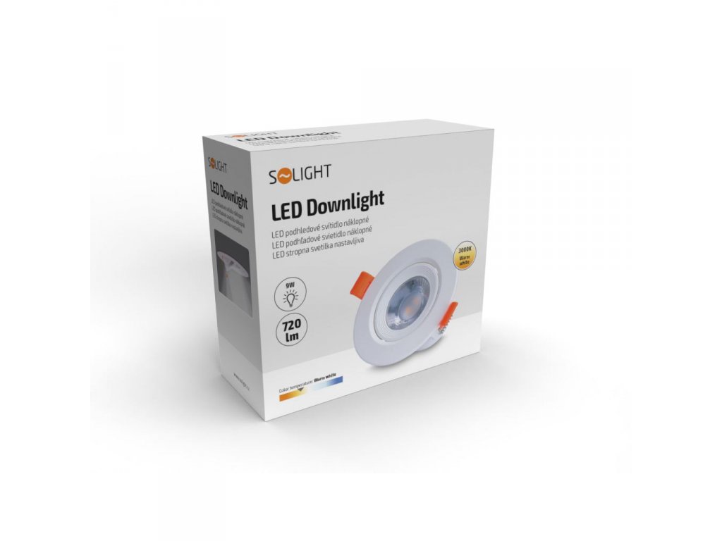 Solight LED podhľadové svietidlo bodové, 5W, 400lm, 3000K, okrúhle,  biele
