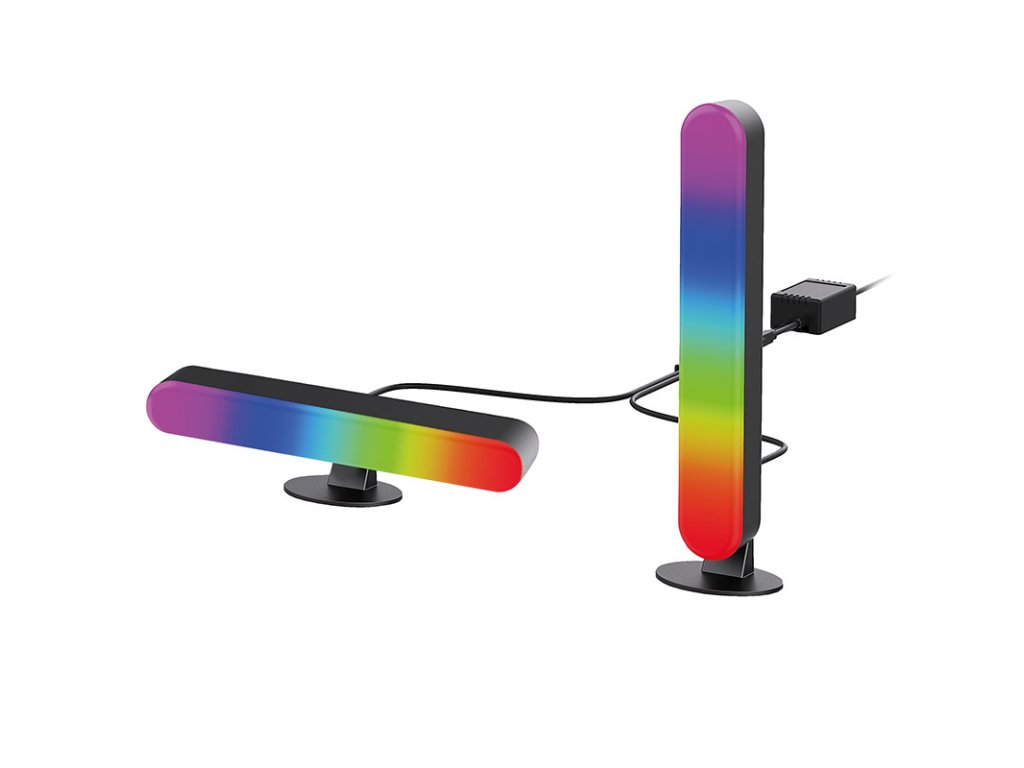 Solight LED RGB osvetlenie Gaming, diaľkový ovládač, zvukový senzor, USB