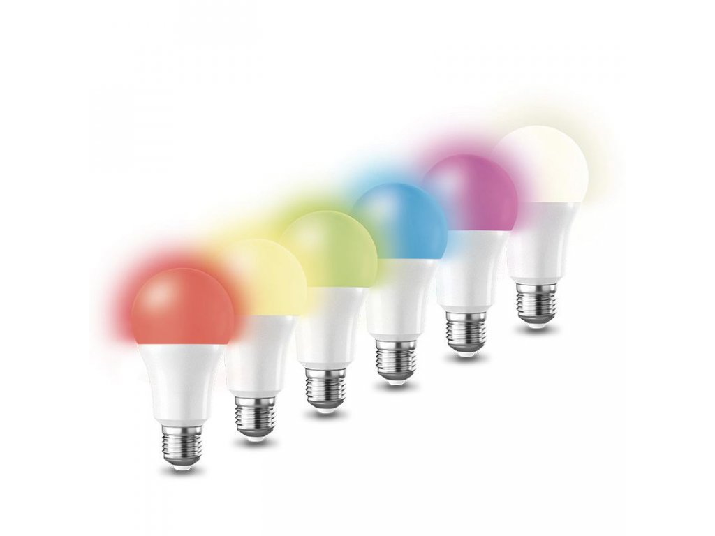 Solight LED SMART WIFI žiarovka, klasický tvar, 10W, E27, RGB, 270°, 900lm