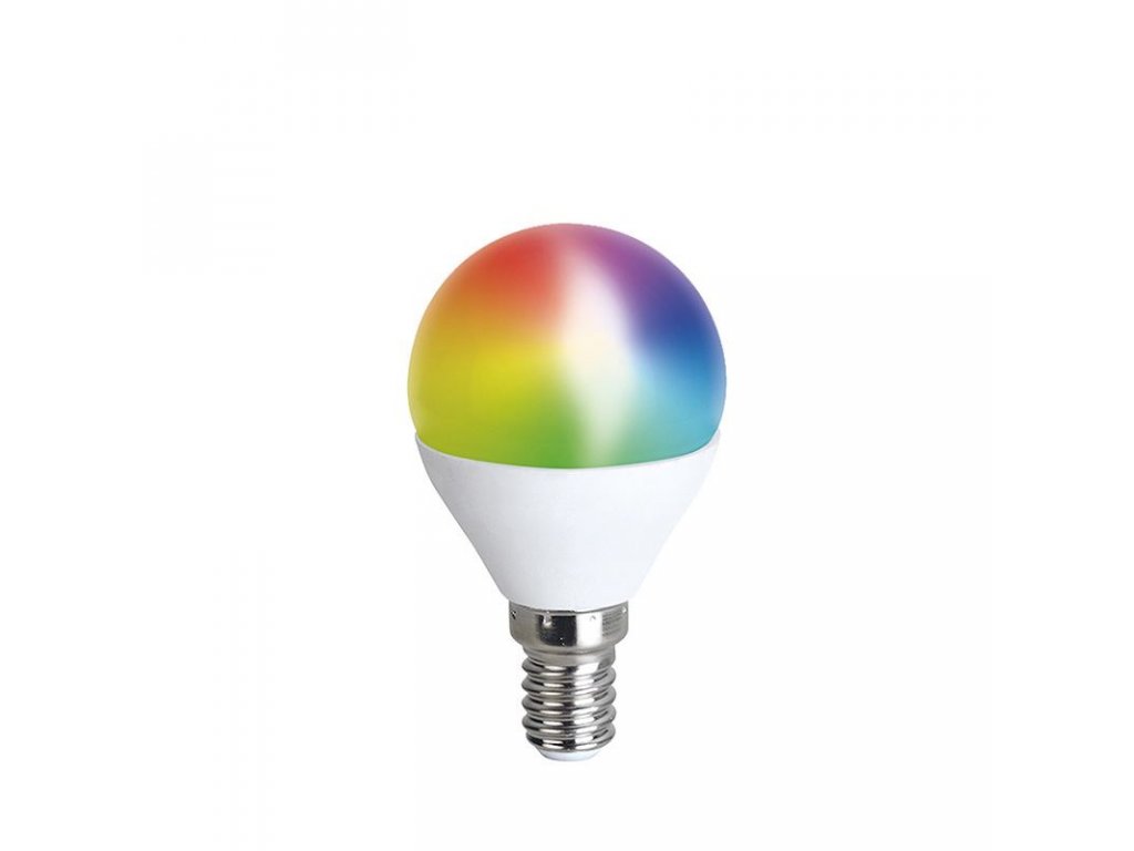 Solight LED SMART WIFI žiarovka, miniglobe, 5W, E14, RGB, 400lm