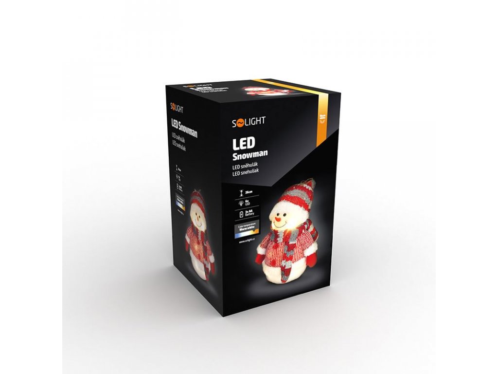 Solight LED snehuliak, 26cm, 6x LED, IP20, 3x AA
