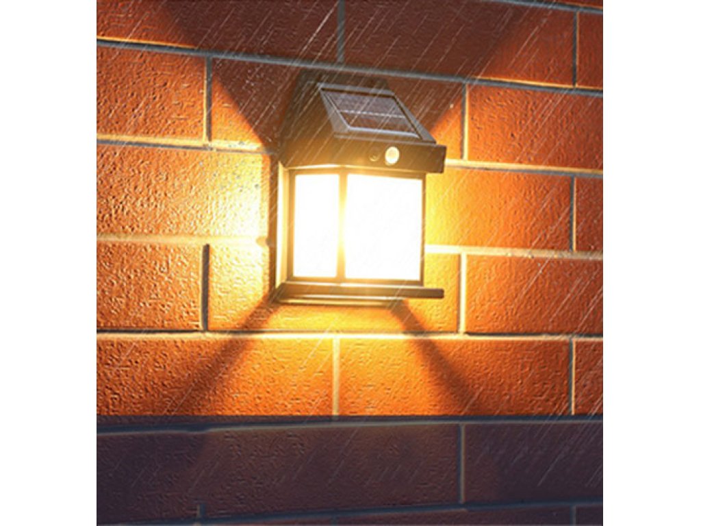 Solight LED solárna lampáš nástenná, teplá biela, 12x17cm, čierna