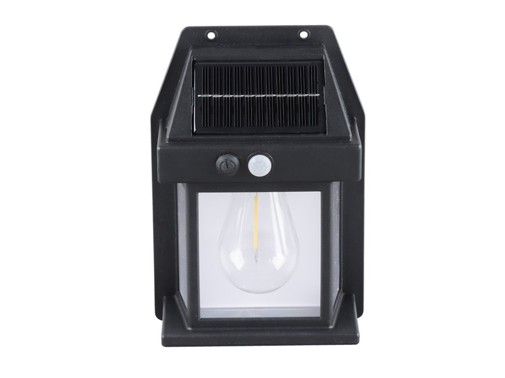 Solight LED solárna lampáš nástenná, teplá biela, 12x17cm, čierna