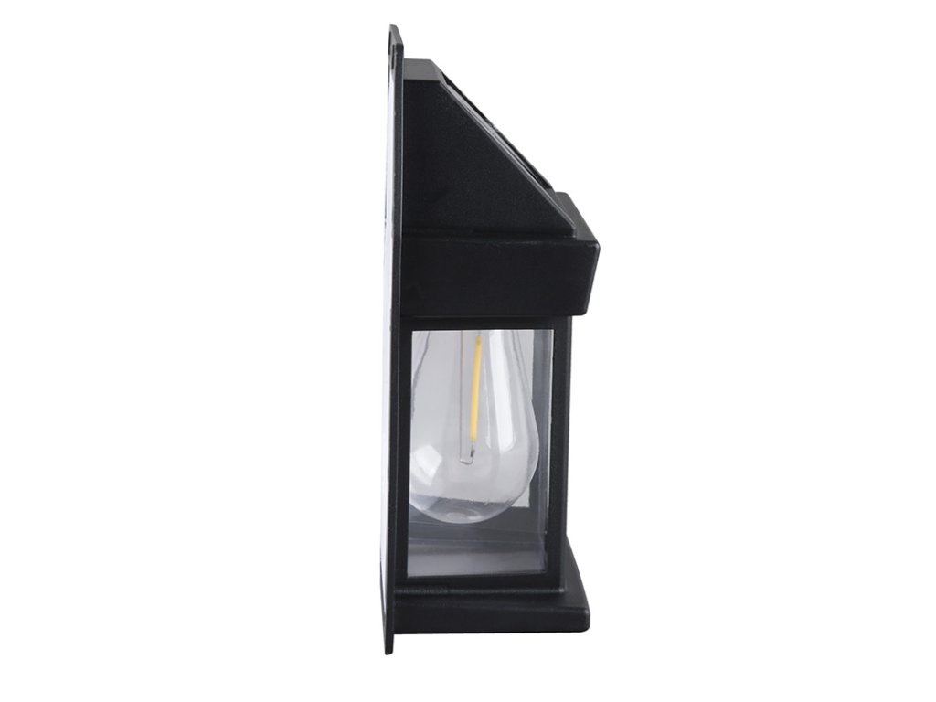 Solight LED solárna lampáš nástenná, teplá biela, 12x17cm, čierna