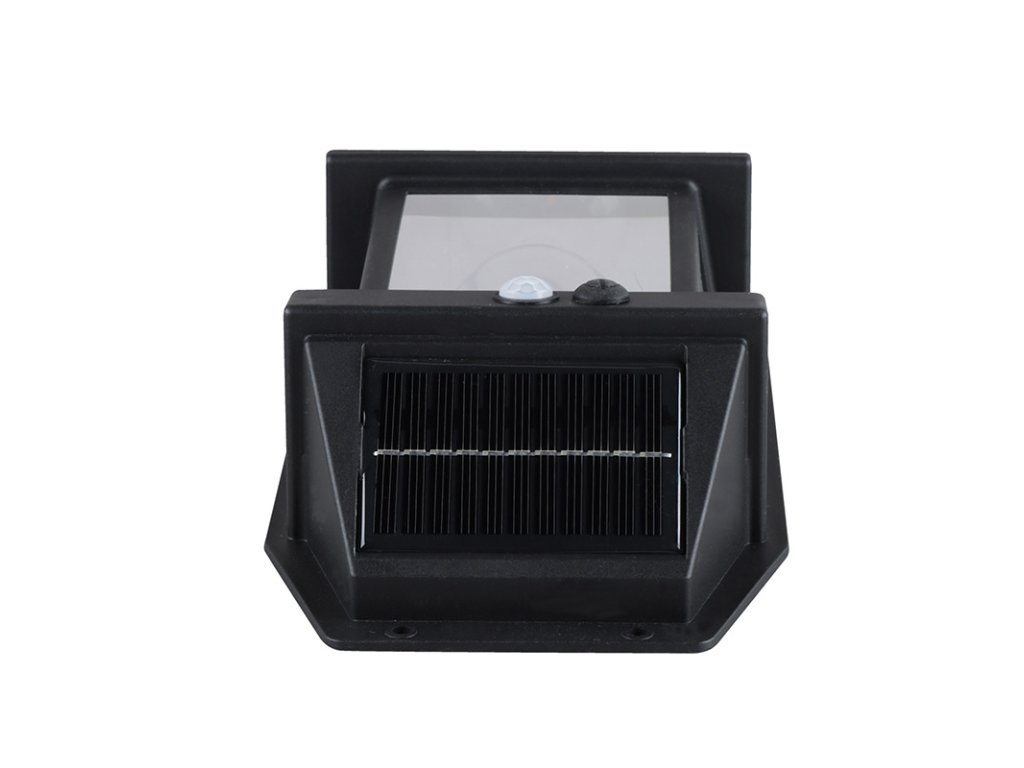 Solight LED solárna lampáš nástenná, teplá biela, 12x17cm, čierna