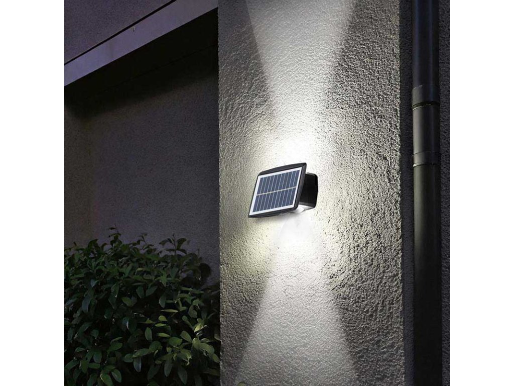 Solight LED solárne nástenné svetlo, teplá a studená biela, 15x10cm