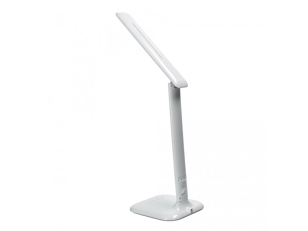Solight LED stmievateľná stolná lampička s displejom, 6W, voľba teploty svetla, biely lesk