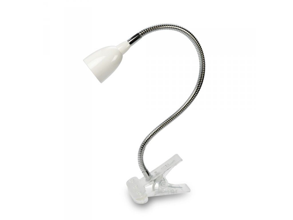 Solight LED stolná lampička, 2,5W, 3000K, clip, biela farba