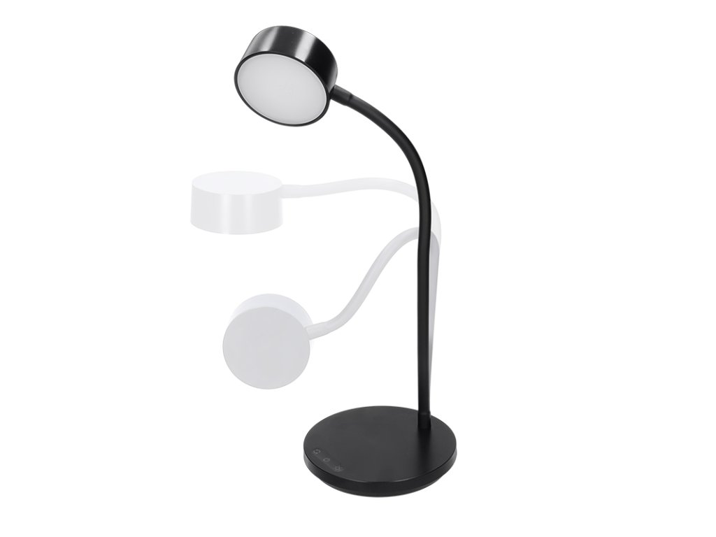 Solight LED stolná lampička, 4,5W, 300lm, 3CCT, čierna, podstavec