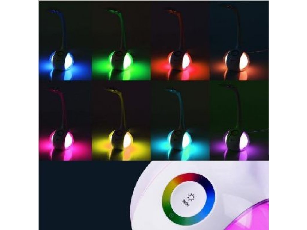 Solight LED stolná lampička stmievateľná, 6W, 256 farieb, atmosférické podsvietenie