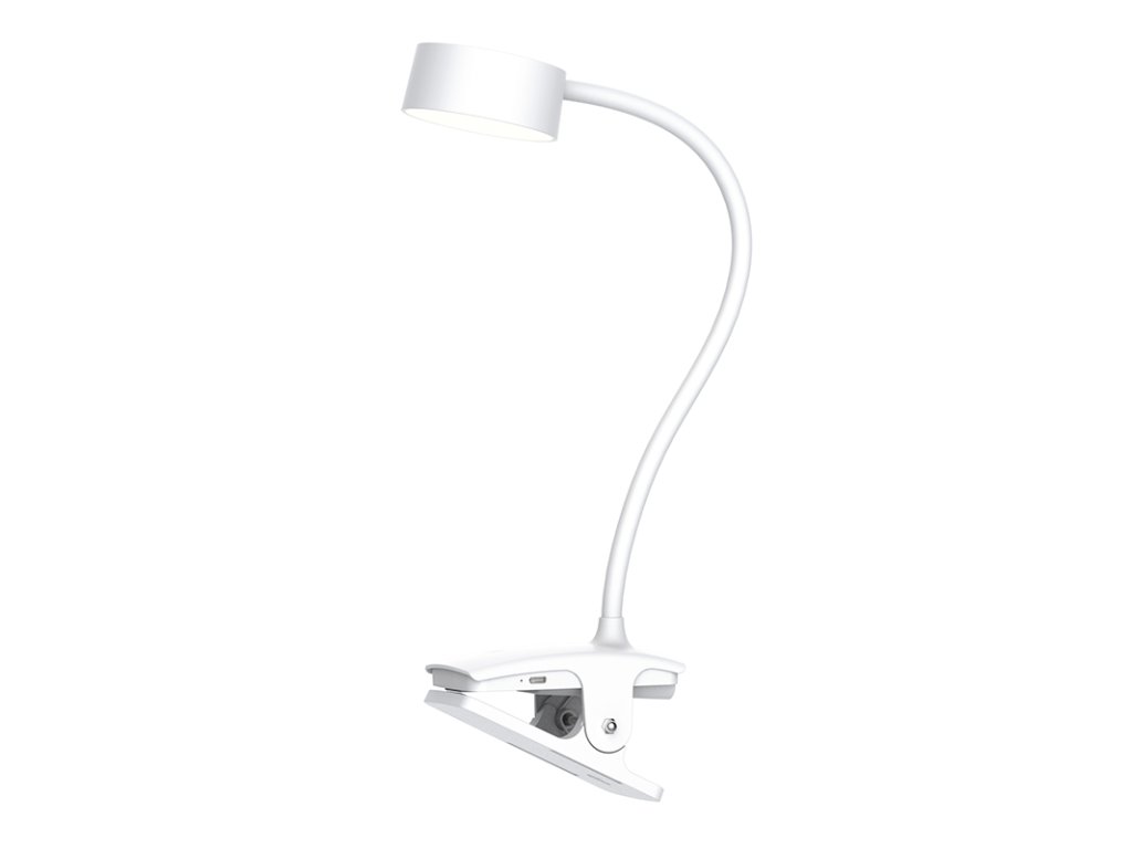 Solight LED stolná nabíjacia lampička, 2W, 210lm, 3CCT, biela, clip