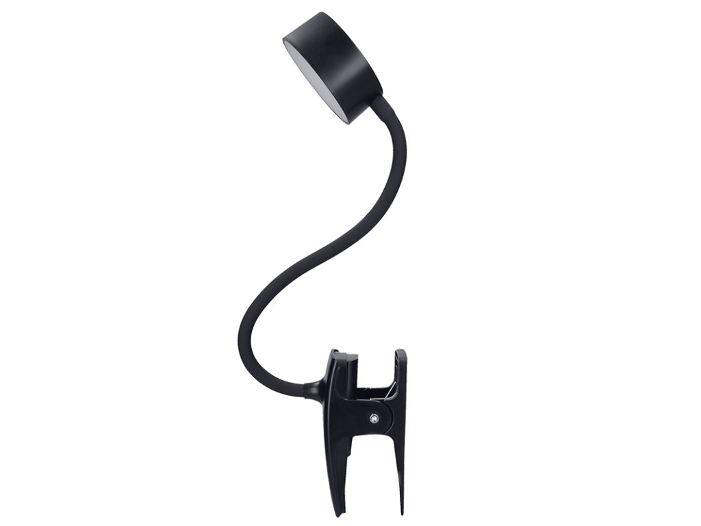 Solight LED stolná nabíjacia lampička, 2W, 210lm, 3CCT, čierna, clip