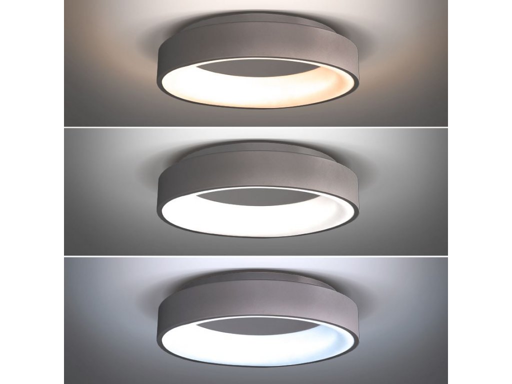 Solight LED stropné svetlo okrúhle Treviso, 48W, 2880lm, stmievateľné, diaľkové ovládanie, sivá