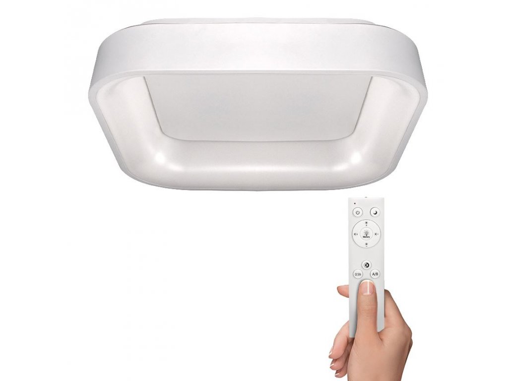 Solight LED stropné svetlo štvorcové Treviso, 48W, 2880lm, stmievateľné, diaľkové ovládanie, biela