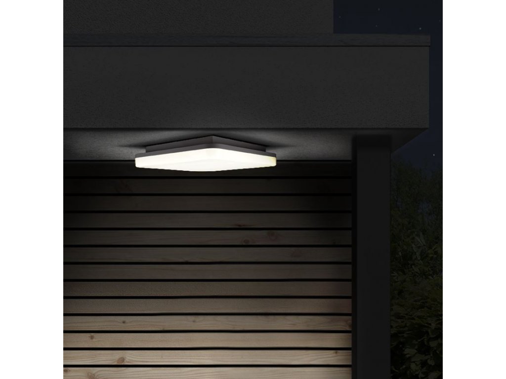 Solight LED venkovné osvetlenie, prisadené, štvorcove, IP44, 24W, 1920lm, 4000K, 28cm