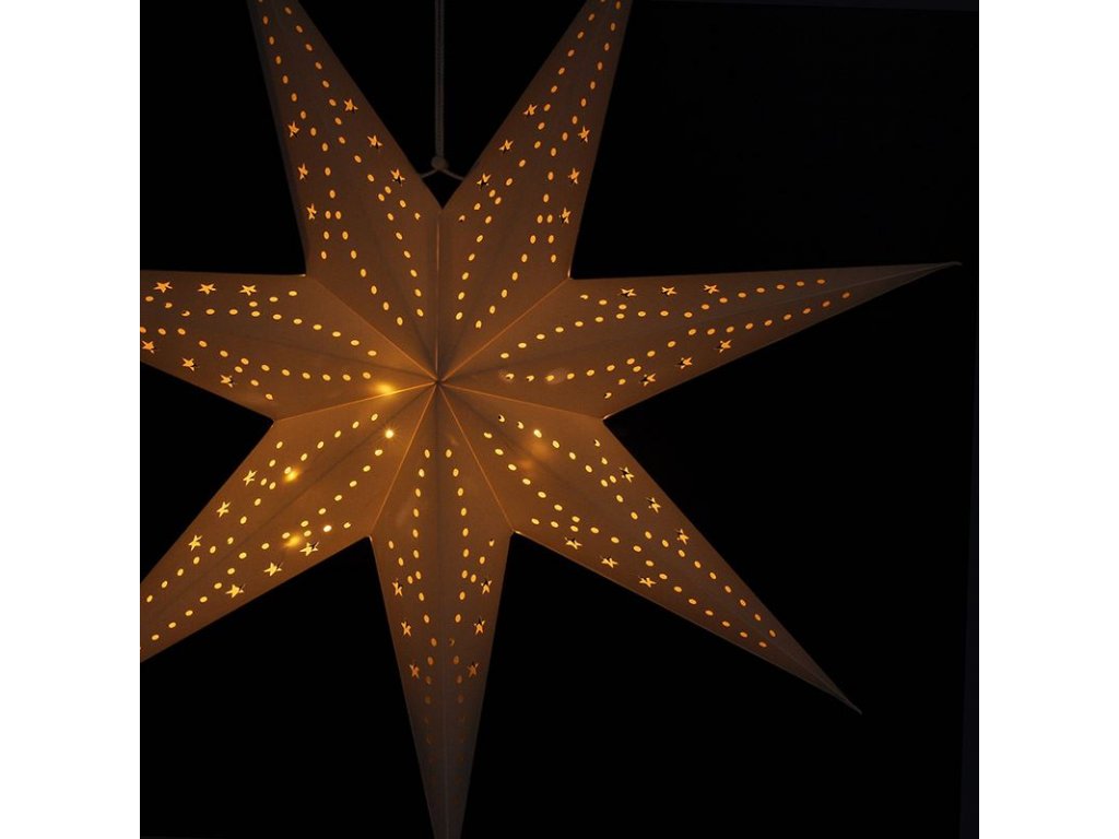 Solight LED vianočná hviezda, závesná, 60cm, 20x LED, časovač, 2x AA
