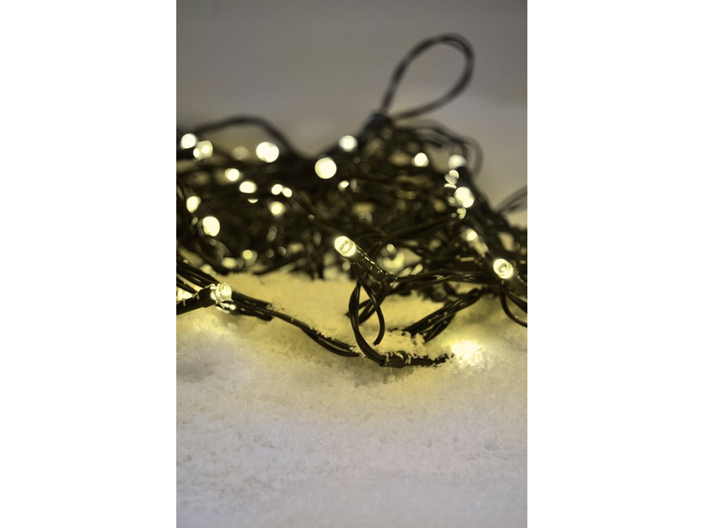 Solight LED vianočná reťaz, 3m, 20xLED, 3x AA, teplé biele svetlo, zelený kábel