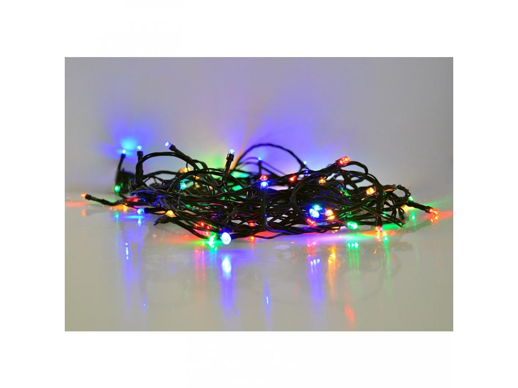 Solight LED vianočná reťaz, 500 LED, 50m, prívod 5m, 8 funkcií, časovač, IP44, viacfarebný