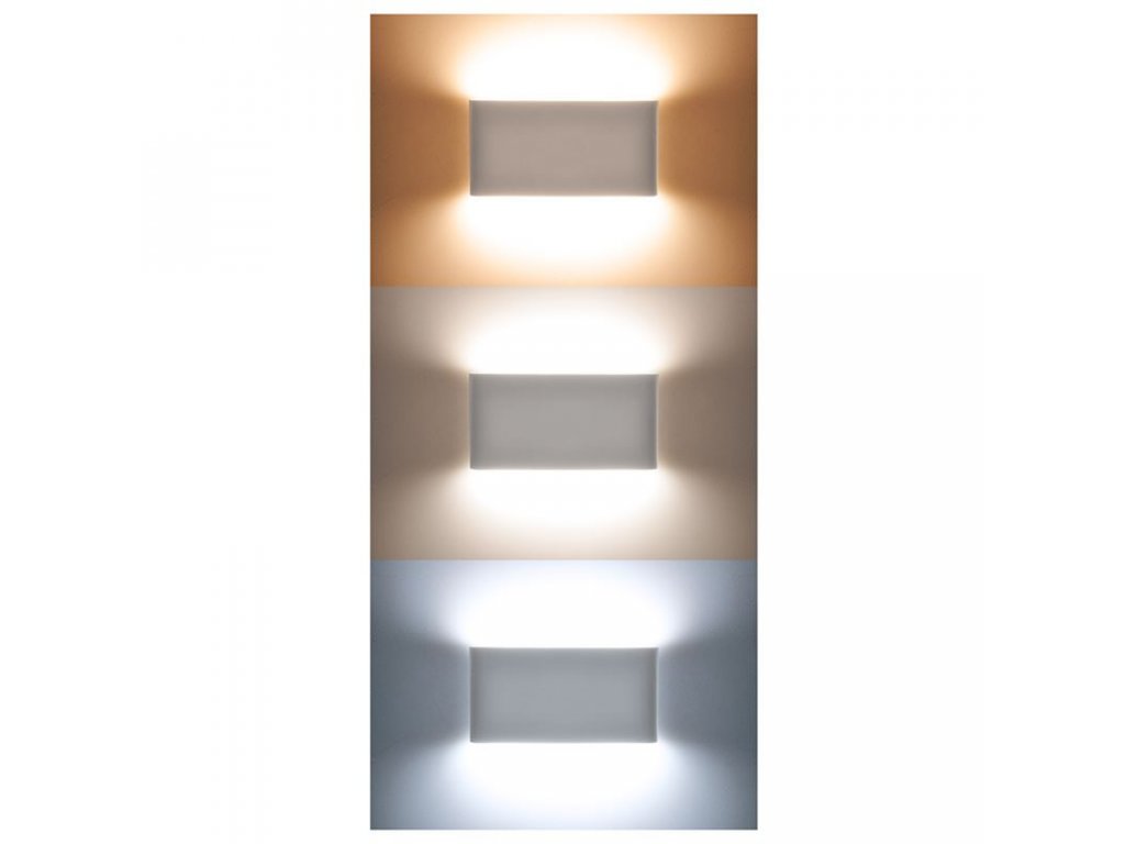 Solight LED vonkajšie nástenné osvetlenie Modena, 12W, 680lm, 120°, biela