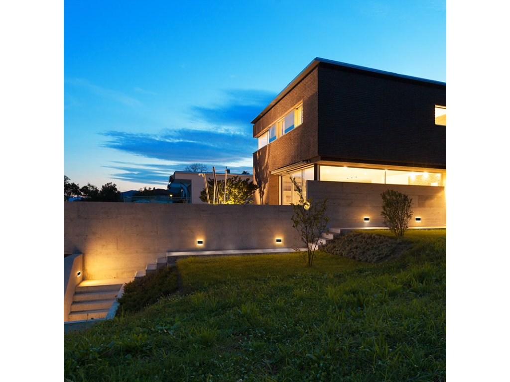 Solight LED vonkajšie nástenné osvetlenie Modena, 12W, 800lm, 3CCT, čierna