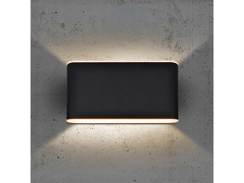 Solight LED vonkajšie nástenné osvetlenie Modena, 12W, 800lm, 3CCT, čierna