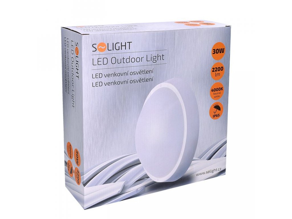 Solight LED vonkajšie osvetlenie, 30W, 2200L, 4000K, IP65, 32cm