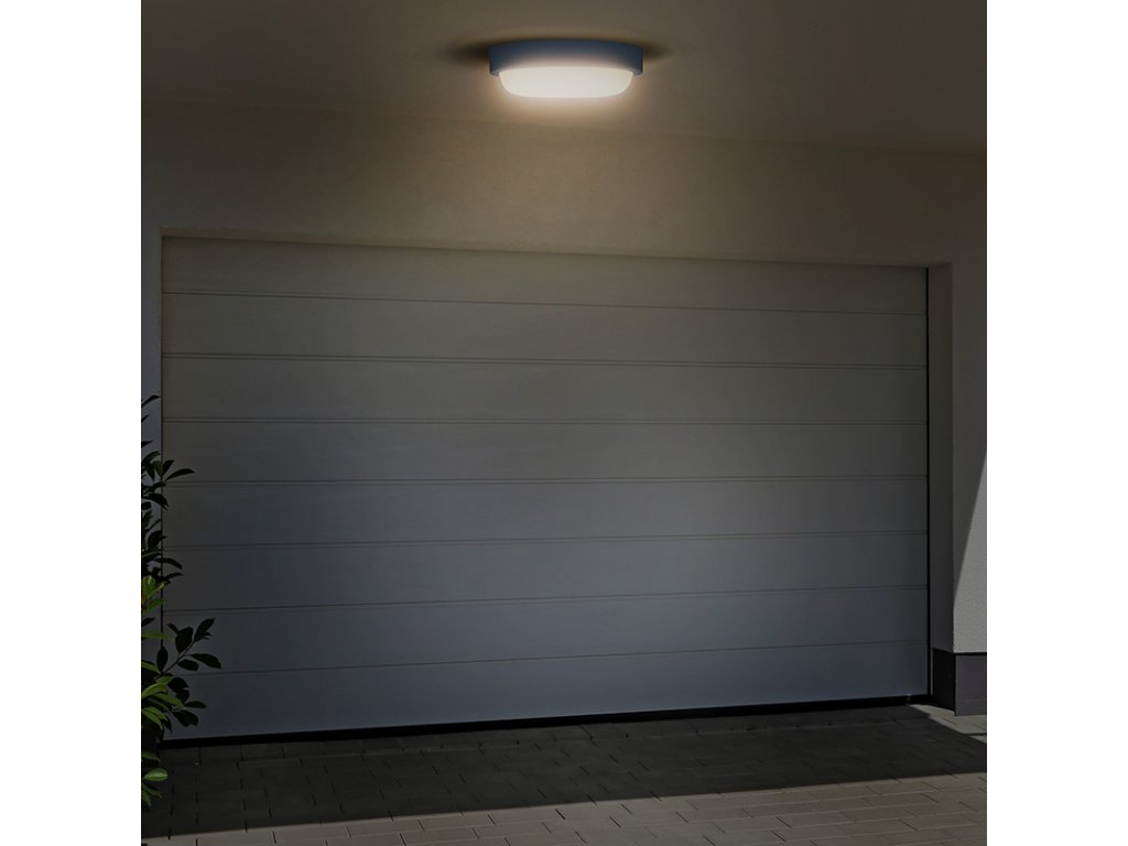 Solight LED vonkajšie osvetlenie guľaté, 13W, 910lm, 4000K, IP54, 17cm, sivá farba